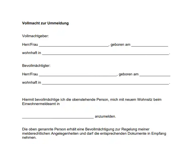 Vollmacht Führerschein